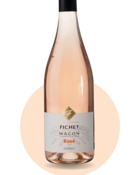 Mâcon Rosé, Domaine fiche (75cl, cépage Gamay) - Le Mâconnais Guest House, le studio d'hôtes de la Sud Bourgogne Vinzelles